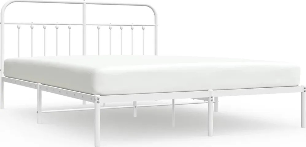 vidaXL fehér fém ágykeret fejtámlával 183 x 213 cm