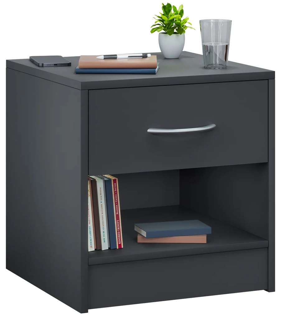Casaria® Kiel éjjeliszekrény 41x39x28 cm - antracit