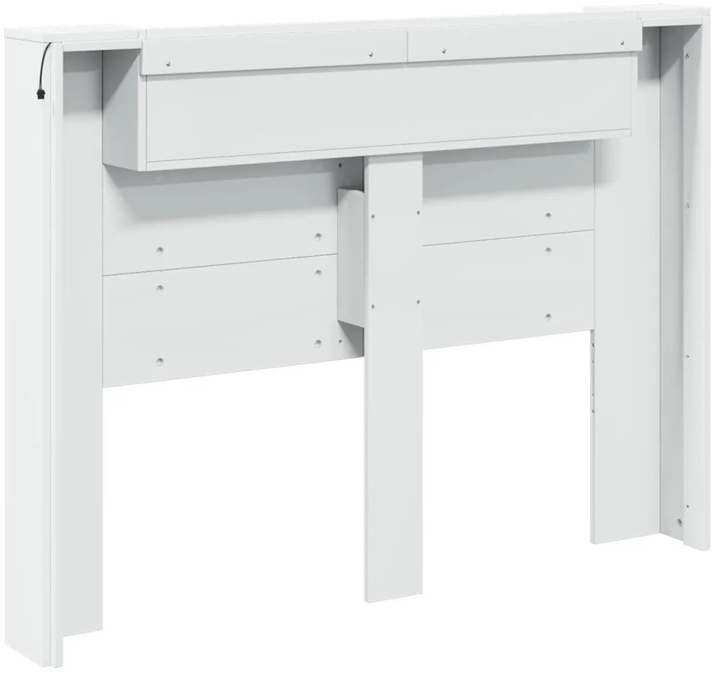 Fejtámla LED -es lámpákkal Fehér 140 x 16,5 x 103,5 cm Faanyag