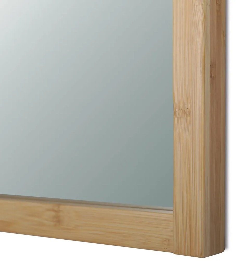Fali tükör B044 NAT, bambusz, L