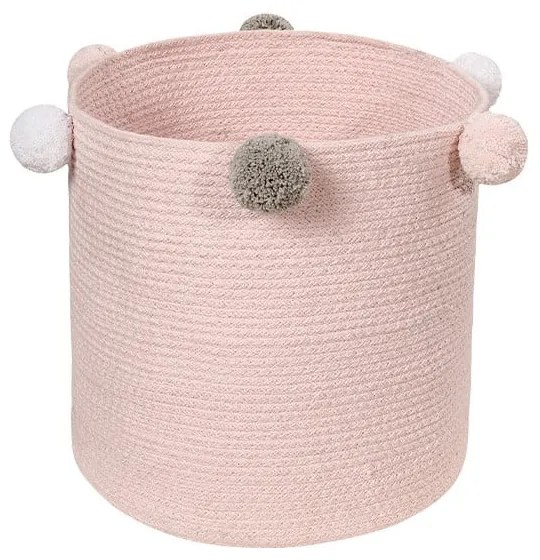 Világos rózsaszín textil játéktároló kosár ø 30x30 cm Bubbly – Lorena Canals