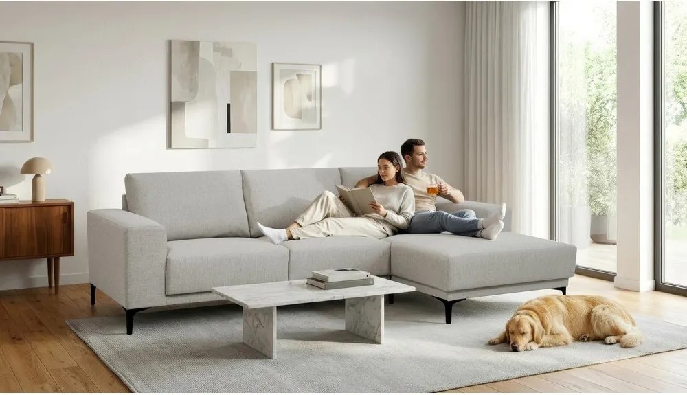 Szürke sarokkanapé (jobb oldali) Chile – Scandic