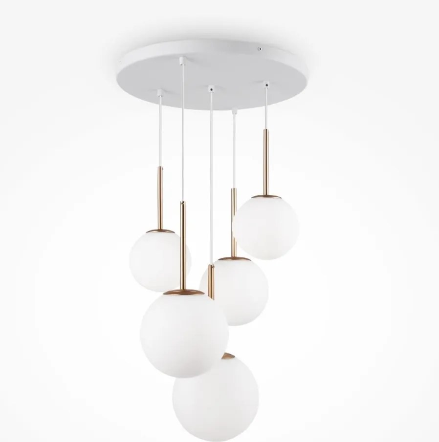 MAYTONI MOD321PL-05G BASIC FORM Többágú Függesztett Lámpa Fehér, Arany E14 IP20