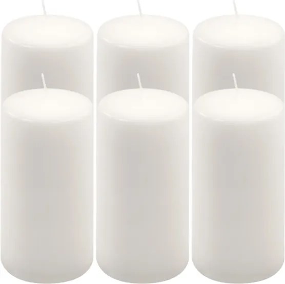 Paraffin gyertya 15 cm 65 óra égési idő 6 db fehér