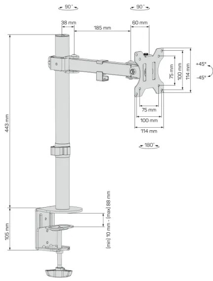 CONNECT IT CMF-3103-BK - Univerzális monitortartó 13-32” fekete