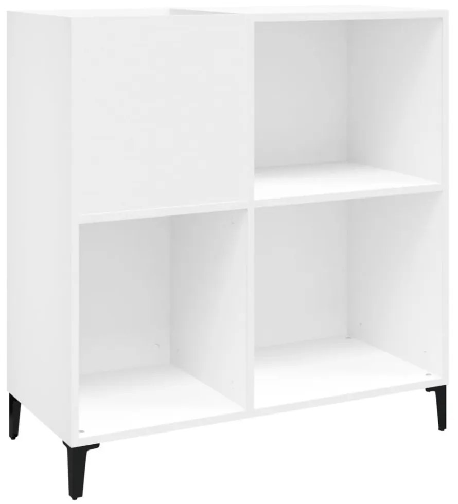 fehér szerelt fa hanglemezszekrény 84,5 x 38 x 89 cm