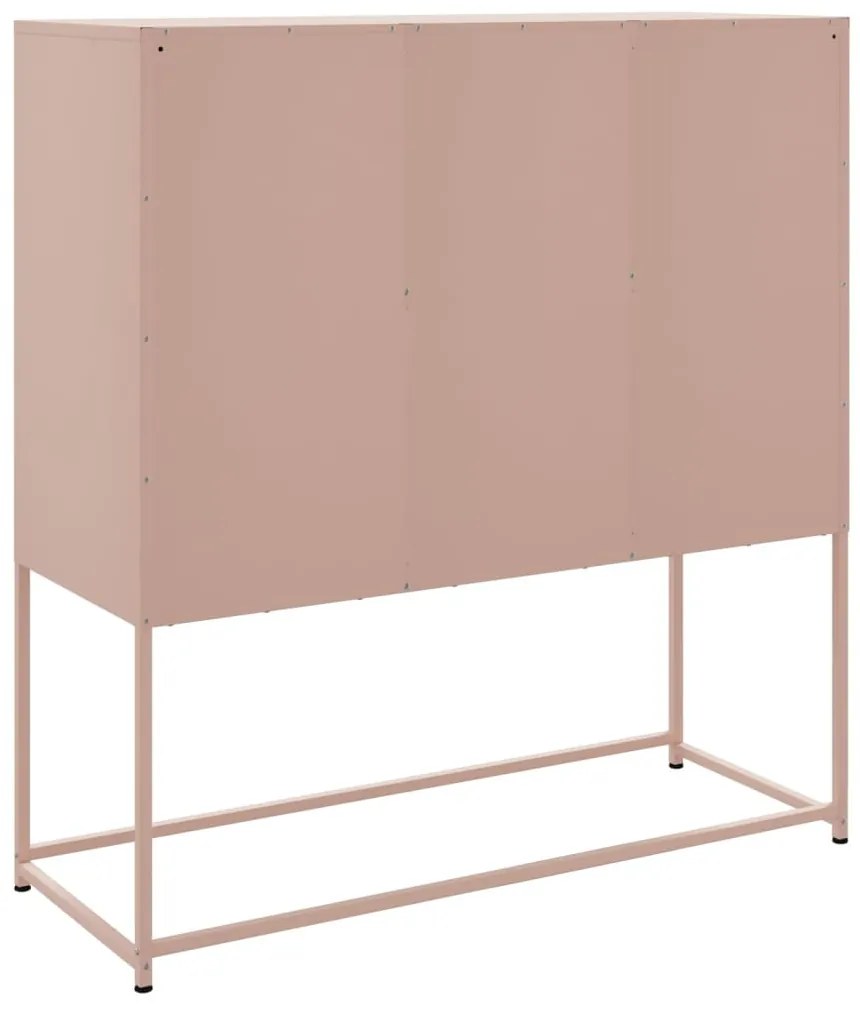 rózsaszín acél magasszekrény 100,5 x 39 x 107 cm