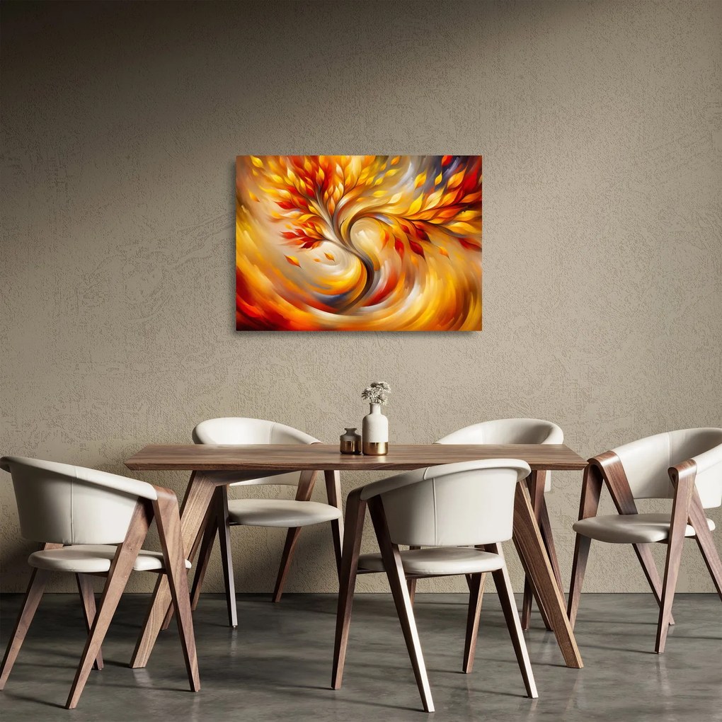 Üveg kép - Őszi fa (70x50 cm)