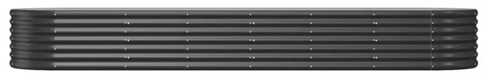 antracitszürke horganyzott acél kerti magaságyás 296x80x36 cm