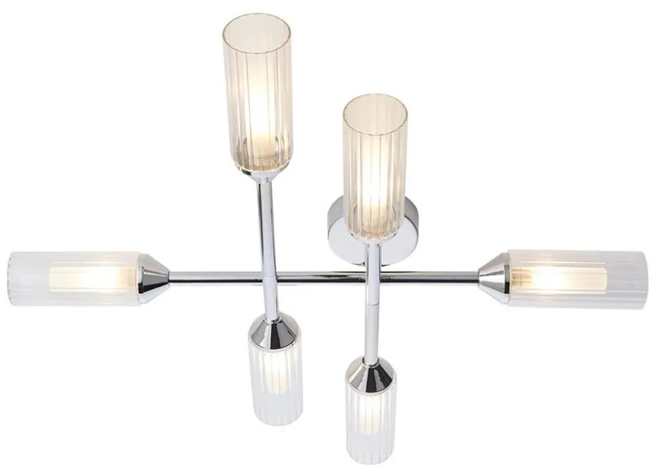 Endon 95045 - Fürdőszobai felületre szerelhető csillár NATORI 6xG9/3W/230V IP44 fényezett króm