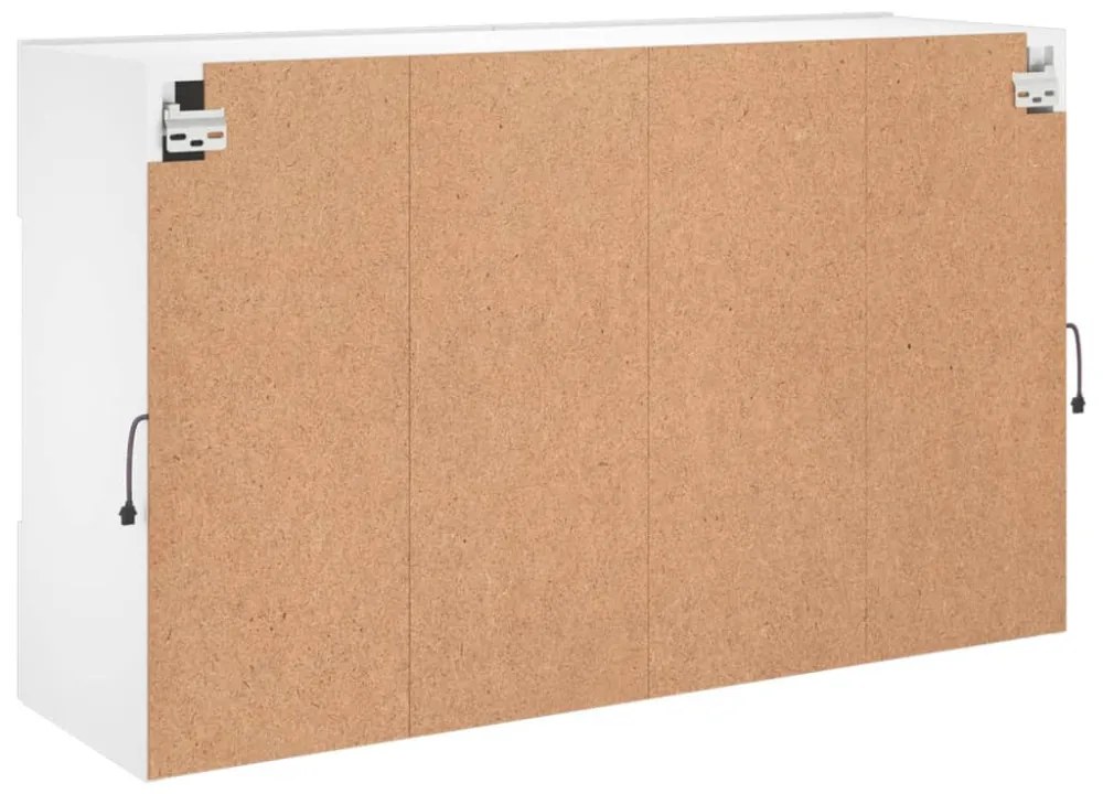 fehér fali TV-szekrény LED-világítással 98,5x30x60,5 cm