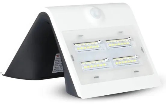 LED Napelemes érzékelős fali lámpa LED/3W/3,7V 3000/4000K IP65 fehér