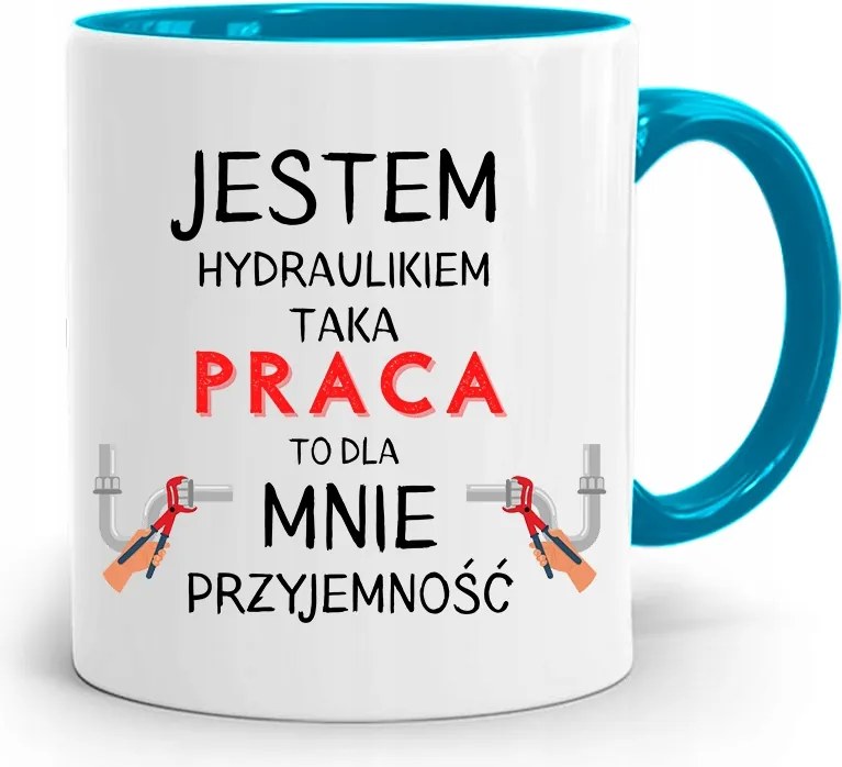 Kék Bögre Ajándék Vízvezeték Szerelőnek Vagyok nyomott mintával