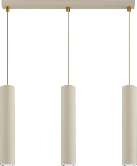 Brilagi - Kábelre függesztett csillár TUBE 3xGU10/15W/230V bézs/arany