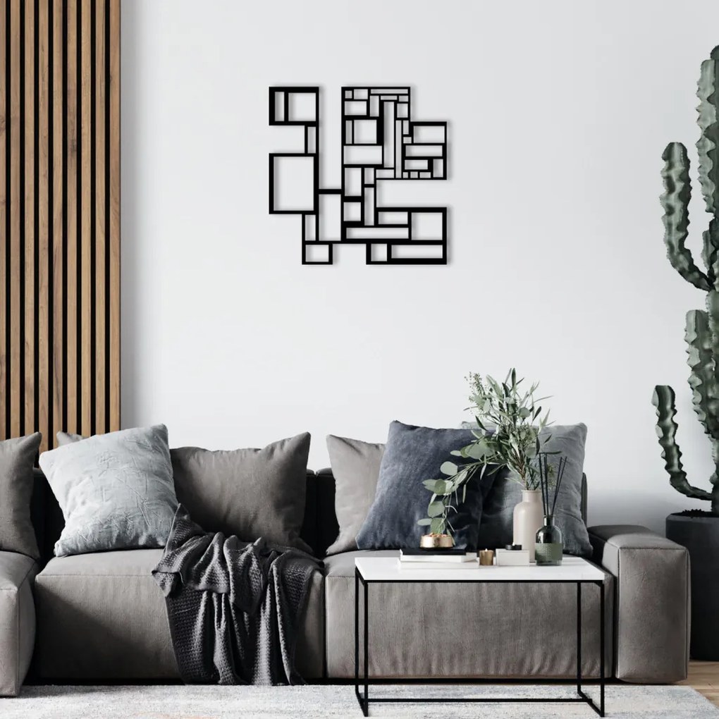Squares fém fali dekoráció, 50×50 cm