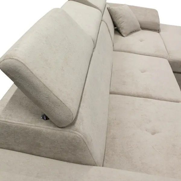 CASTELO L-alakú, jobbos sarokkanapé kihúzható ággyá alakítható funkcióval és tárolóval — szürke