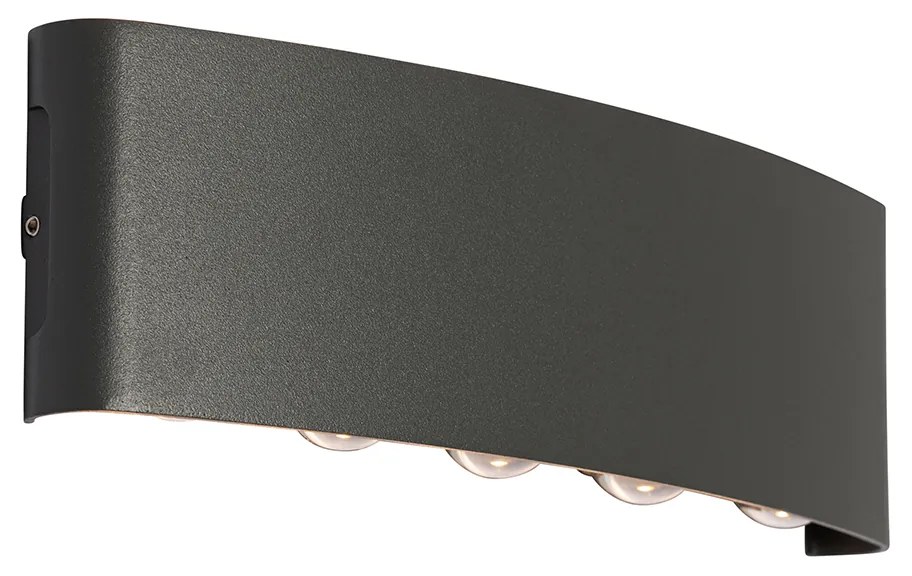 Kültéri fali lámpa sötétszürke LED-del 10-lámpás IP54 - Silly