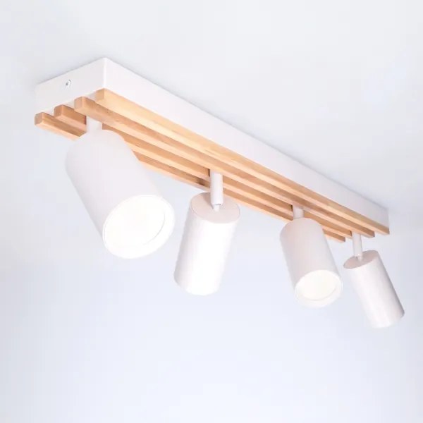 Brilagi - SELE WOOD ACOUSTIC 4xGU10/30W/230V spotlámpa, fehér/fa