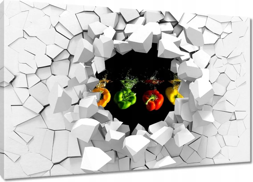 Vászonkép 120x80 Négy színes paprika