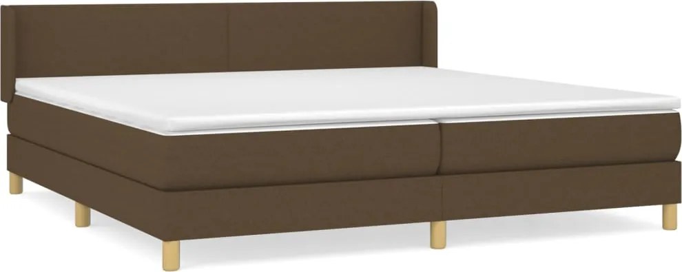 vidaXL sötétbarna szövet rugós ágy matraccal 200 x 200 cm