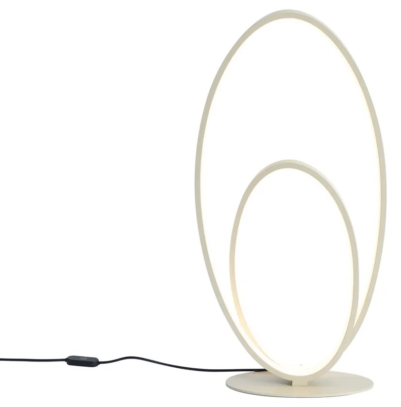 Design asztali lámpa bézs színben, LED-del, 3 fokozatban dimmelhető - Boomerang