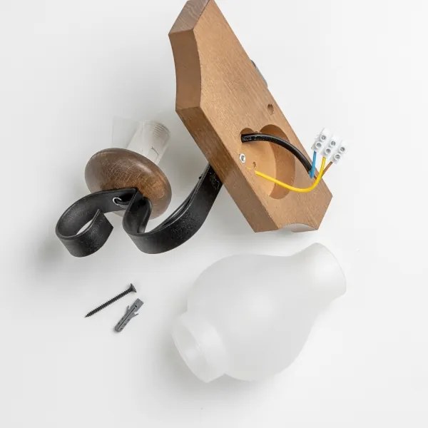 Brilagi - Fali lámpa QUEEN 1xE14/40W/230V bükkfa/dió