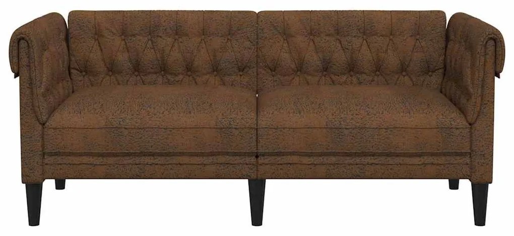 Chesterfield kanapé Barna 182.5 x 74.5 x 74.5 cm Műbőr velúr