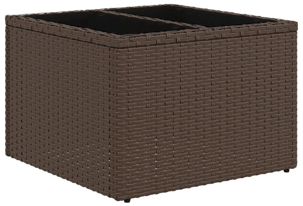 5 részes Kerti Sofa Szett Párnákkal Barna Poli Rattan