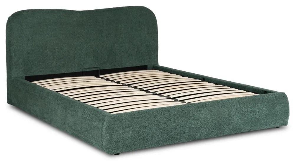 Łóżko 160x200 BRISTOL z Pojemnikiem Zielone Boucle