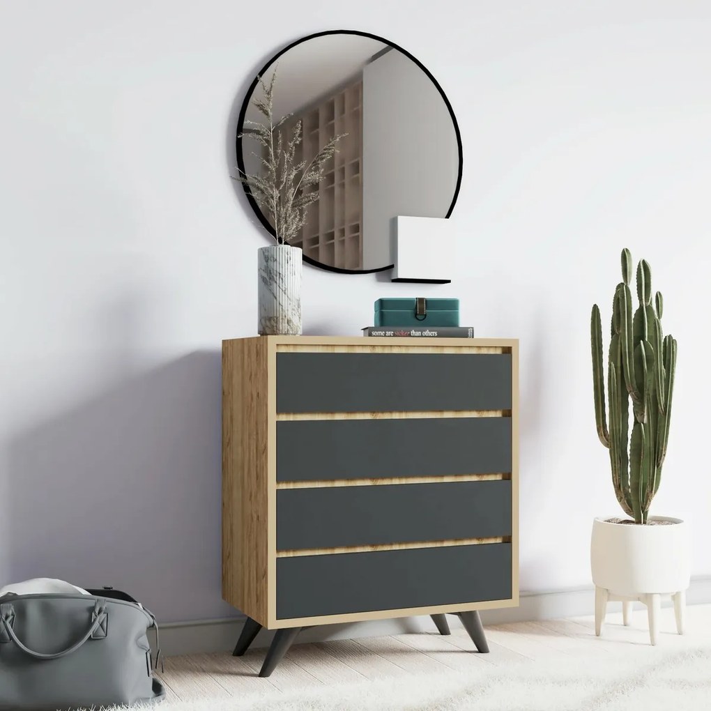 Suvera Oak and Anthracite komód