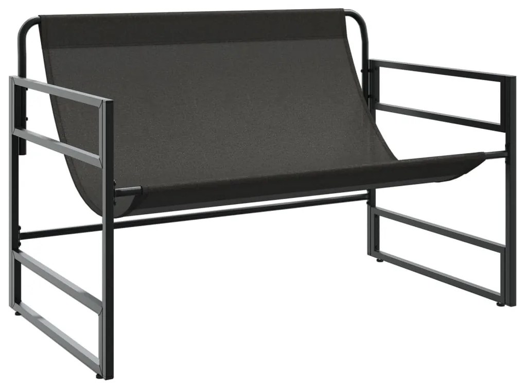 antracitszürke acél kerti pad párnával 113 cm
