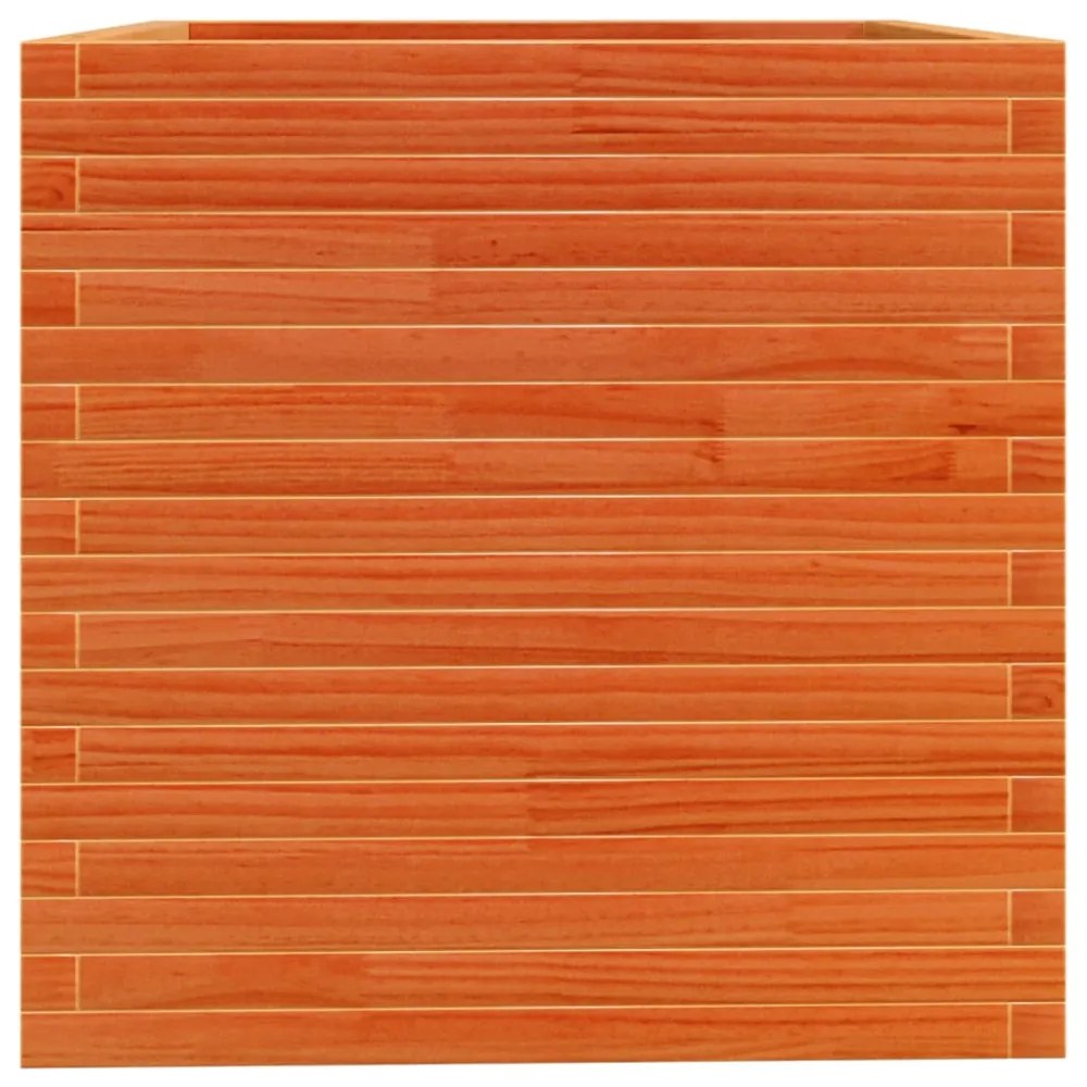viaszbarna tömör fenyőfa kerti virágláda 70 x 70 x 72,5 cm