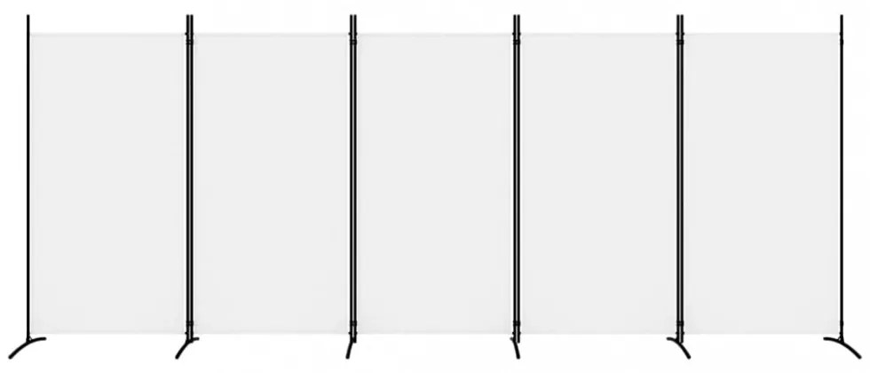 fehér 5 paneles paraván 433x180 cm szövet