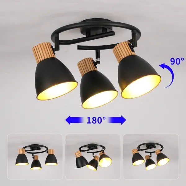 Brilagi - Spotlámpa ODENSE 3xE14/10W/230V kaucsukfa/fekete