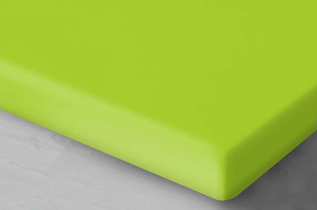 Szatén gumis lepedő 160x200 lime 73