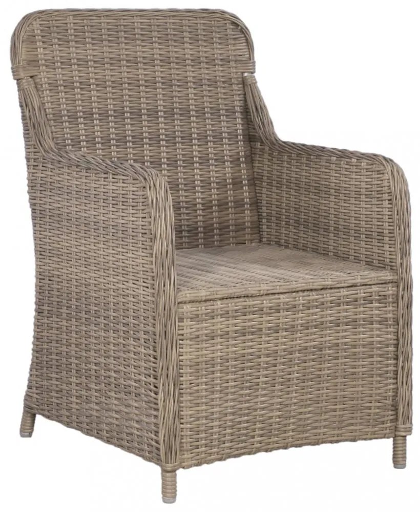 2 db barna polyrattan kültéri szék párnával