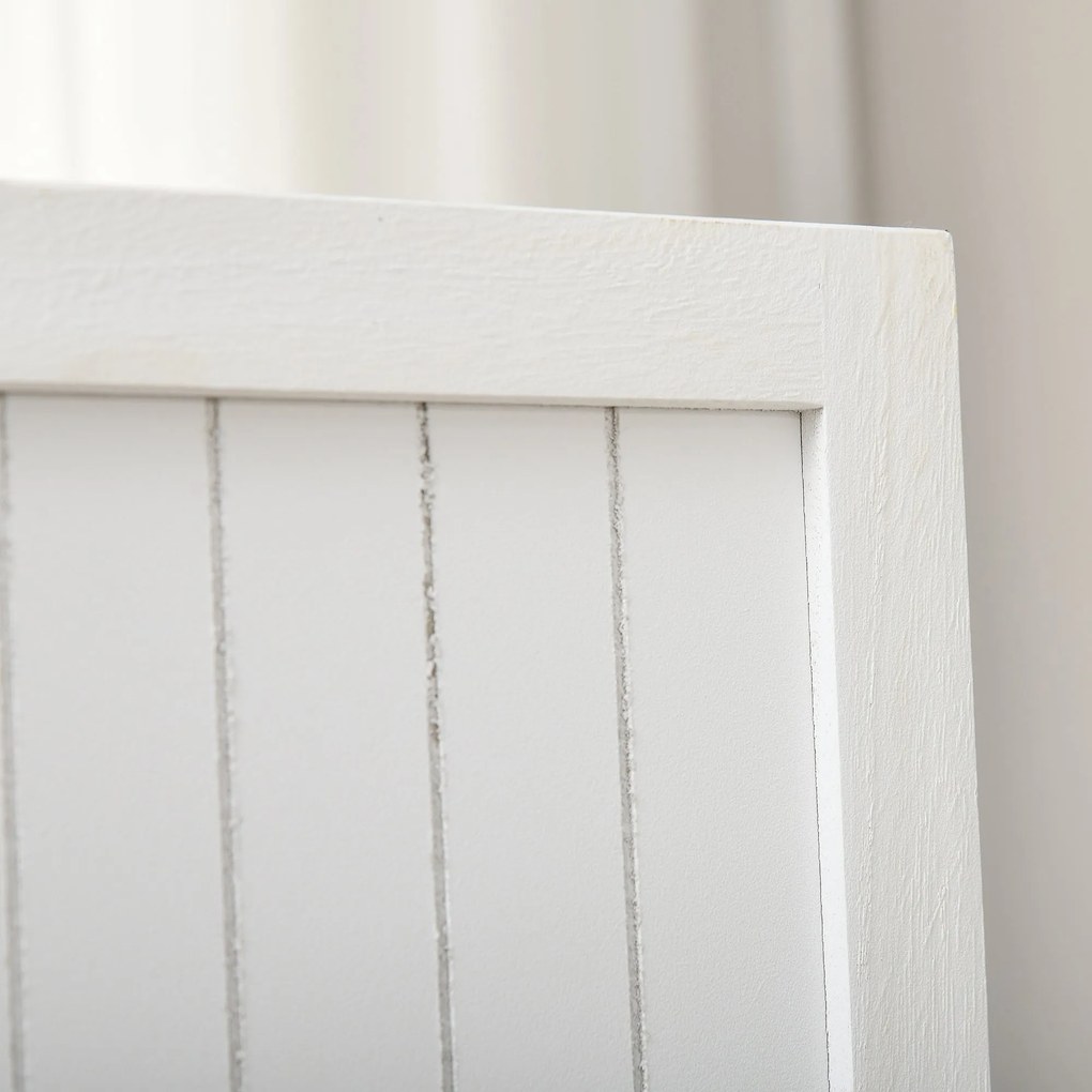 HOMCOM fából készült szobai elválasztó, 4 paneles, összecsukható, 160 x 170 cm, fehér | Aosom