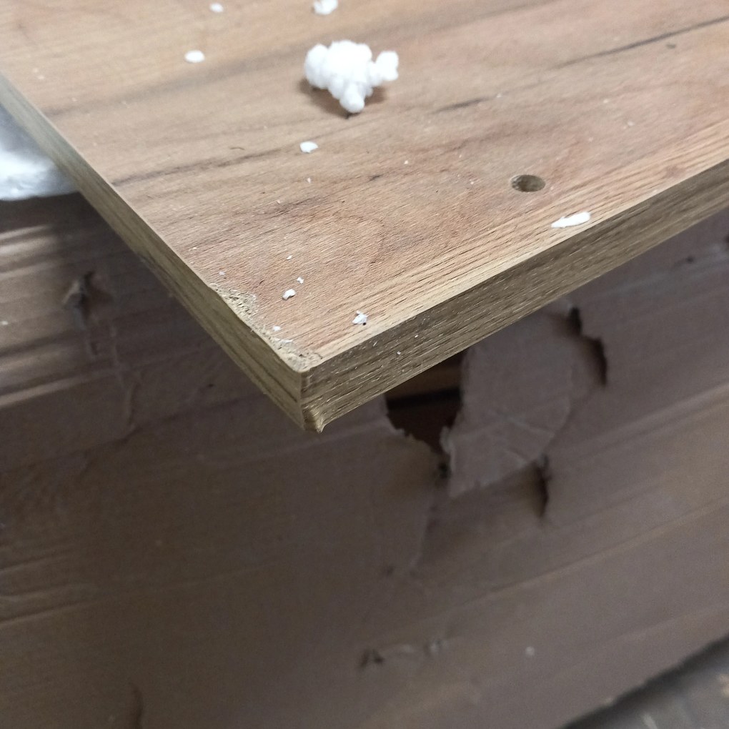 AKCIÓ Fekete étkezőasztal arany tölgy craft dekorú asztallappal MADO 120x80 II. osztályú