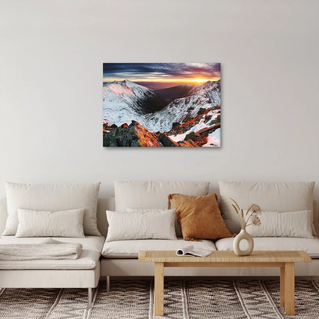Kép - Téli hegyi panoráma (70x50 cm)