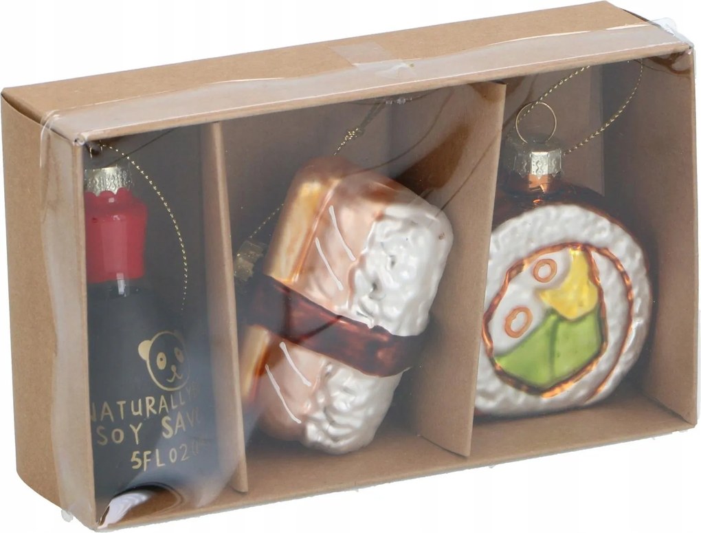 Karácsonyfadísz sushi gömbök a karácsonyfára Ø6x8cm 3 db-os szett