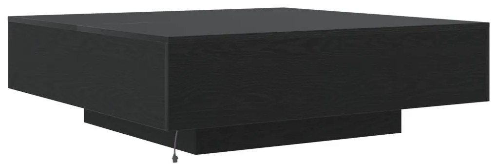 LED lámpás kávézóasztal fekete tölgy 100x100x31 cm