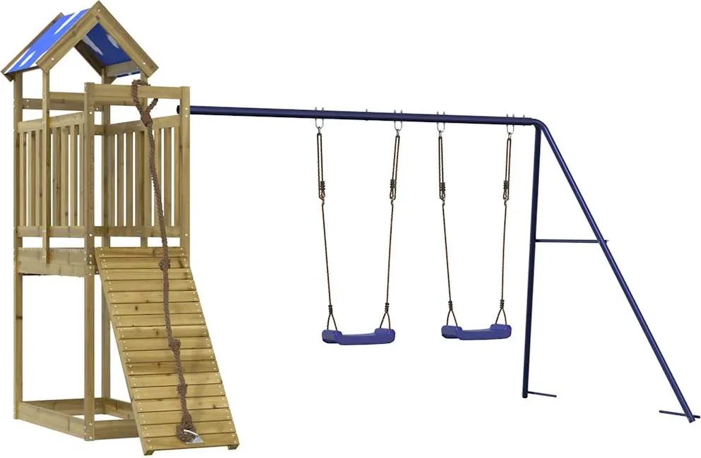 vidaXL impregnált fenyőfa kültéri játszószett