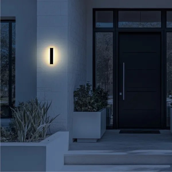 LED-es kültéri fali lámpatest WOW LED/10W/230V 3000/4000/6500K 30 cm IP54 fekete