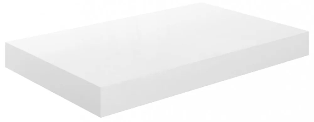 2 db magasfényű fehér MDF lebegő fali polc 40 x 23 x 3,8 cm
