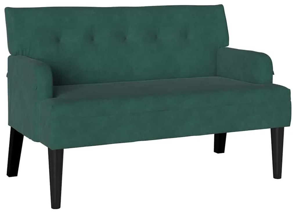 vidaXL Chesterfield Pad Sötétzöld 112 x 65,5 x 75 cm Bársony