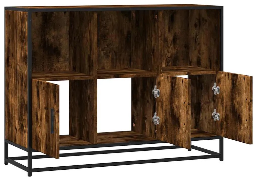 sonoma tölgy színű szerelt fa tálalószekrény 100x35x76 cm
