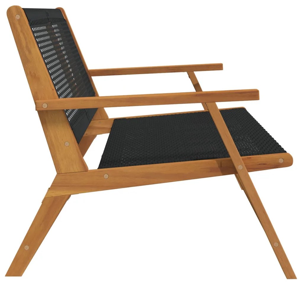 Kerti pad Fekete 122x76x73,5 cm Tömör akácfából