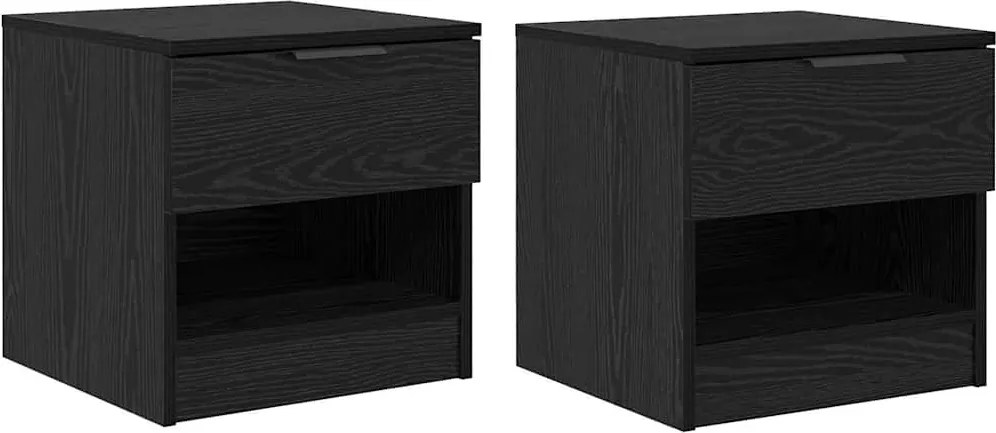 vidaXL Ágyat tartó szekrény 2 pcs Fekete tölgy 40 x 39 x 40cm Faanyag