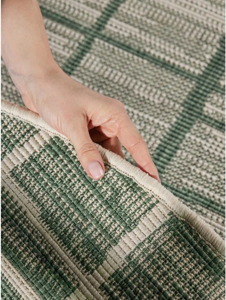 Zöld-krémszínű kerek kültéri-beltéri szőnyeg ø 200 cm Haringey Crouch – Ted Baker