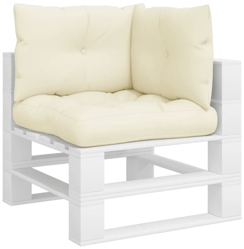 3 db krémszínű szövet raklappárna